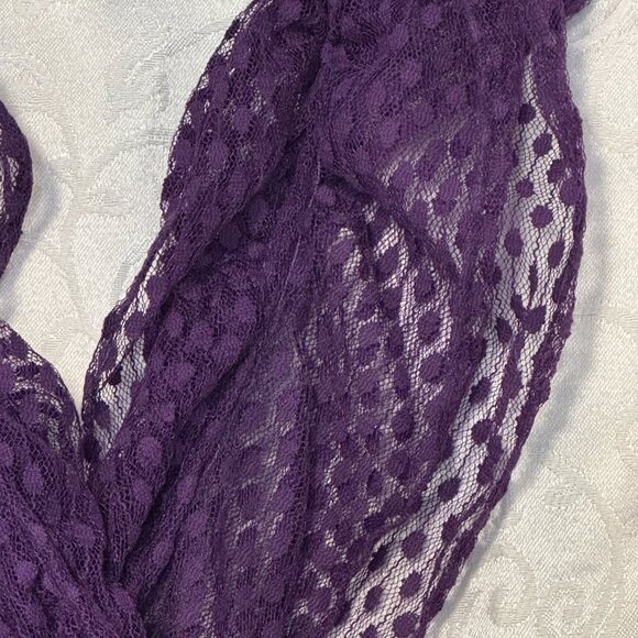 NWT Purple Swiss Mesh Scarf Sheer Statement Piece Layering Spring Summer Fall - Picture 2 of 4